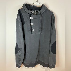 Harley-Davidson Men's Sz Large Metal Clasp Accent Hooded Sweatshirt, 96089-16VM